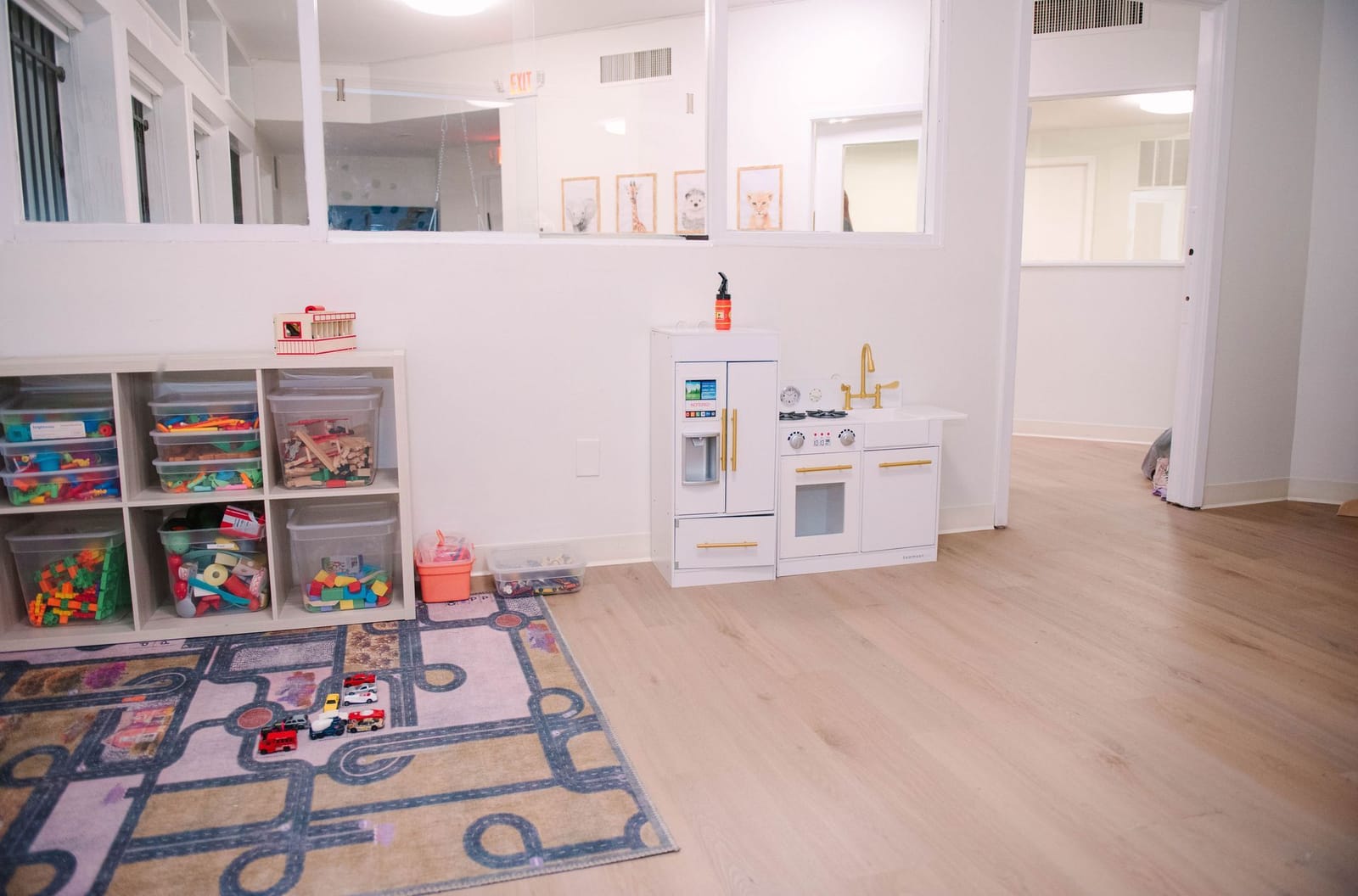 Open play area with ball pit and soft play structures at the Steady Strides Houston ABA center.