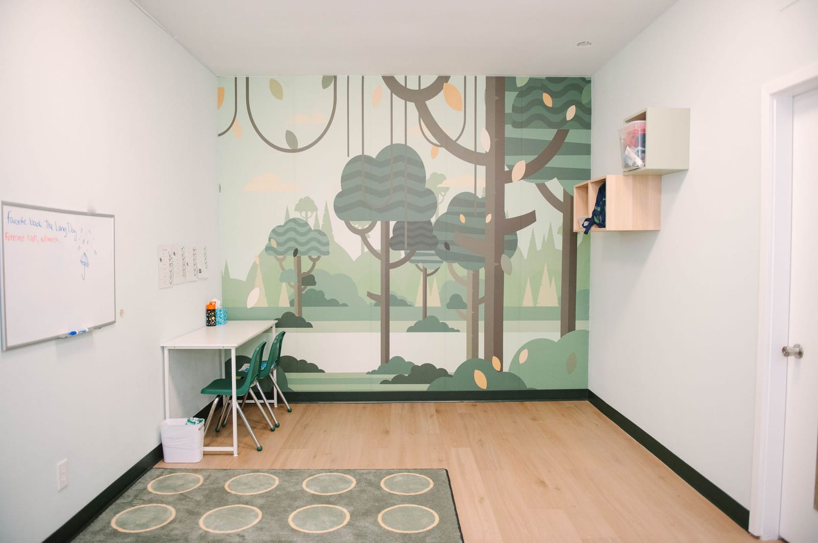 Bright one-on-one therapy room at the Steady Strides Houston ABA center.